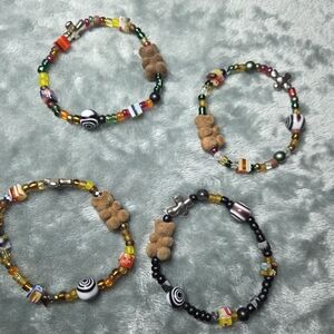 Teddy Bear Colorful Beaded Bracelet